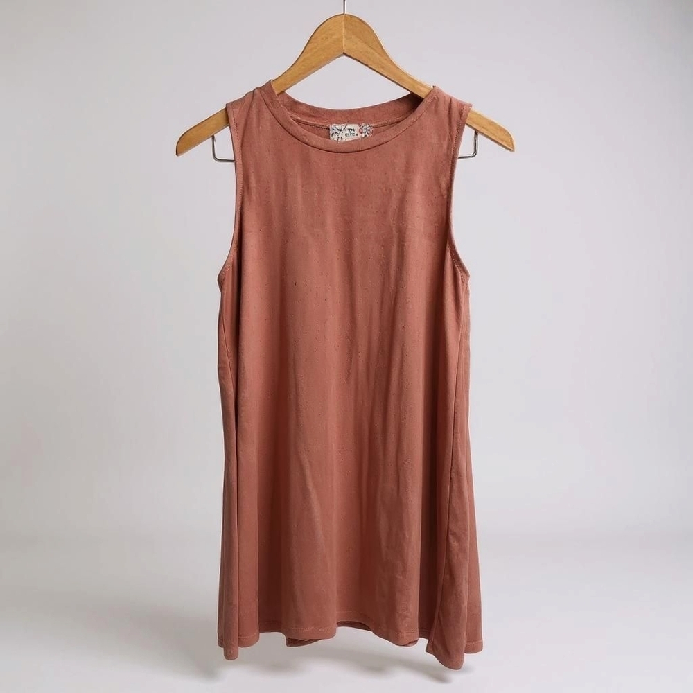 Pink Sheath Dress Faux Suede